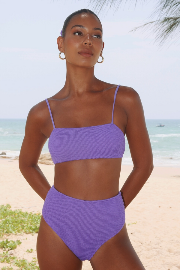 'Violet' Scrunch Crop Bikini Top