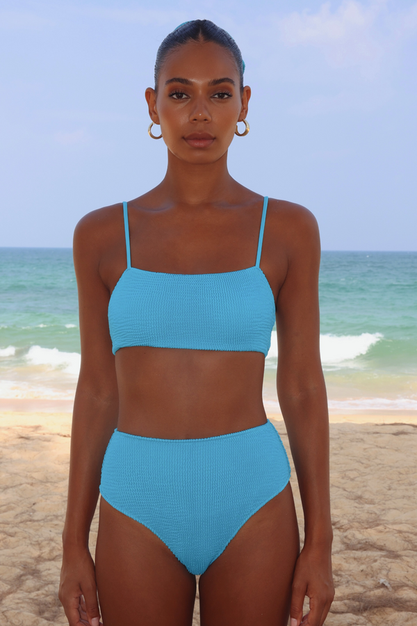 'Ocean' Scrunch Crop Bikini Top