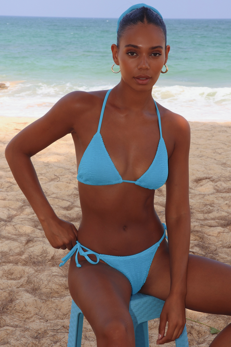 'Ocean' Scrunch Tie Side Bikini Bottoms