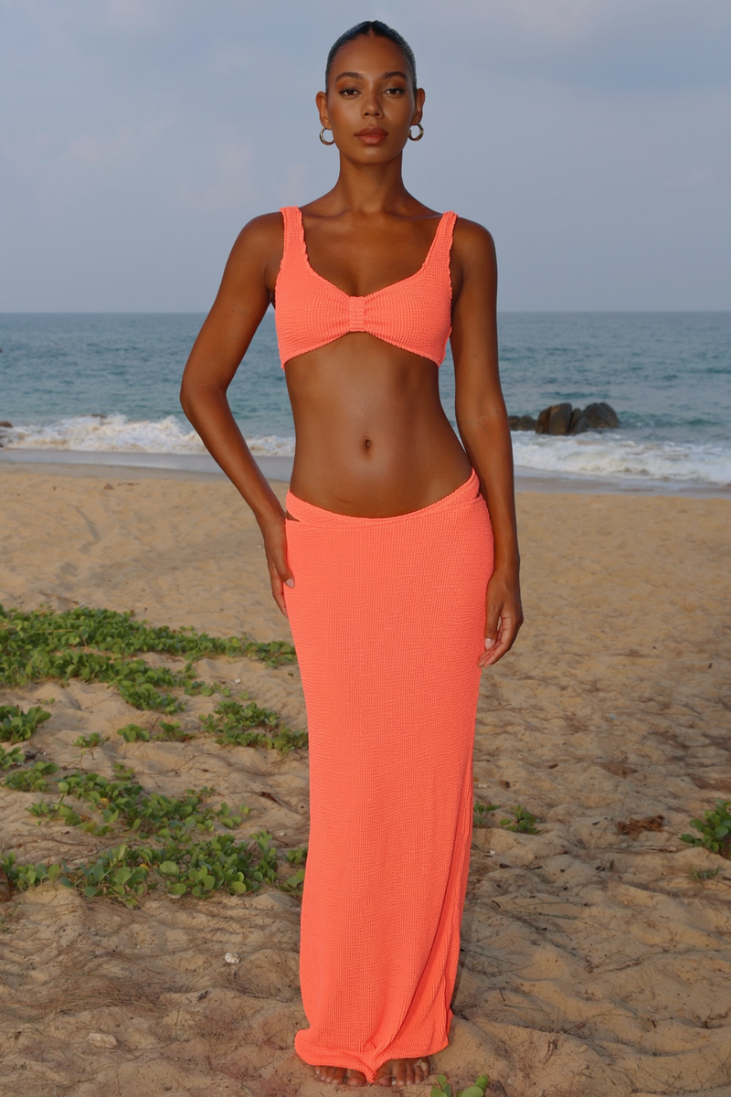 'Coral' Scrunch Maxi Skirt